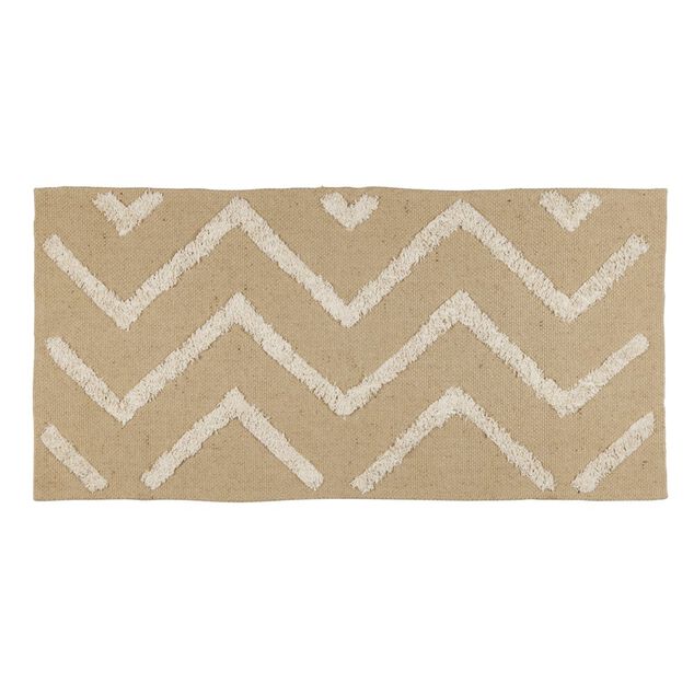 Tapis jute tuft&eacute; jute et coton 140x70cm