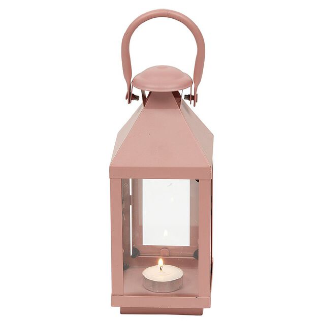 Lanterne photophore en m&eacute;tal rose