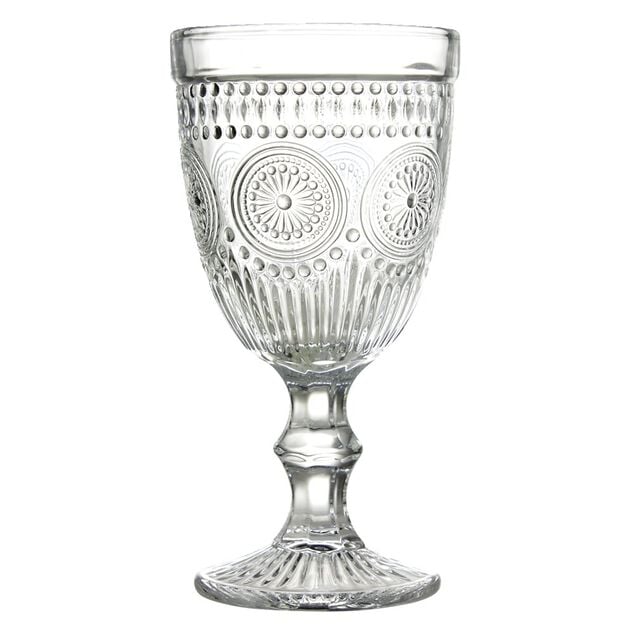 Verre &agrave; pied motif baroque 310ml H17cm