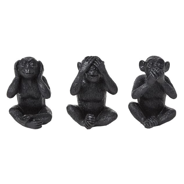 Singe de la sagesse polyrésine x3