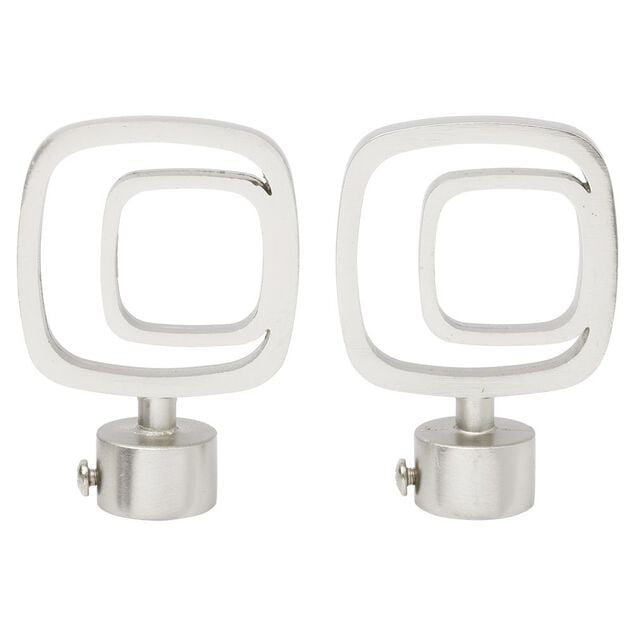 Embout tringle &agrave; rideau &Oslash;20mm carr&eacute; ajour&eacute; aluminium bross&eacute; x2