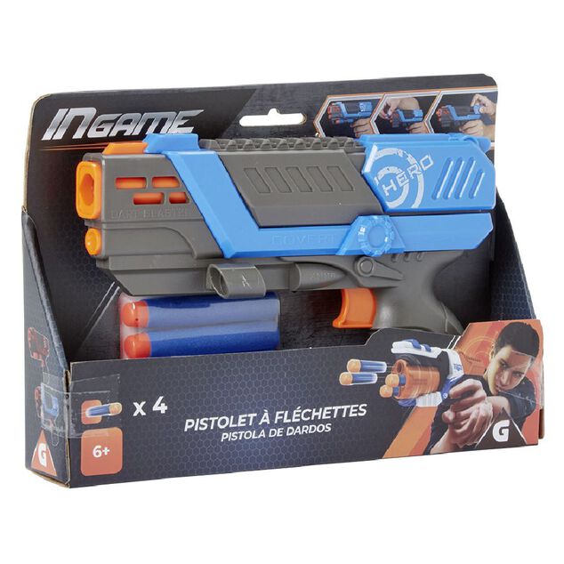 Pistolet + 4 fl&eacute;chettes en mousse