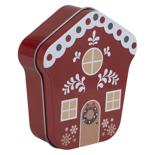 Bo&icirc;te cadeau m&eacute;tal forme maison motif No&euml;l 9xH11cm (3 mod&egrave;les)