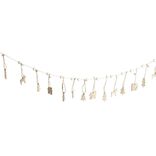 Guirlande de Noël en bois fantaisie blanc 1,8m