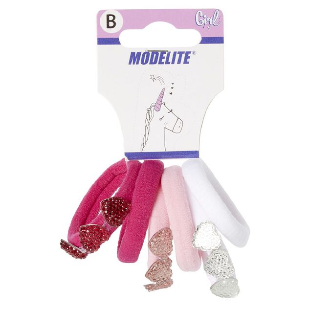 &Eacute;lastique enfant mousse coeur strass x6