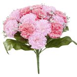 Bouquet d'oeillets et gypsophiles rose