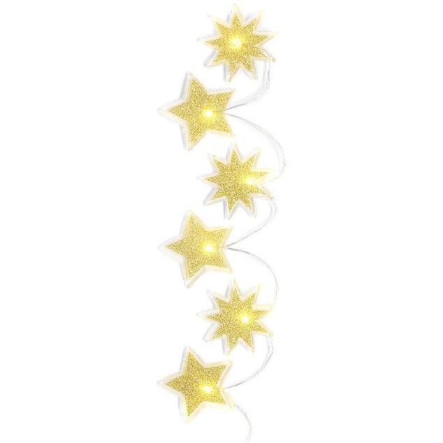 D&eacute;coration fen&ecirc;tre No&euml;l gel guirlande &eacute;toile dor&eacute;