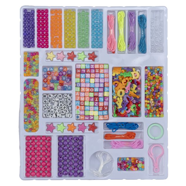 Set de perles enfant DIY avec fils cr&eacute;ation bijoux 18,5x22,5cm