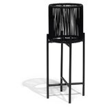 Porte-plante filaire sur pieds Urban m&eacute;tal et plastique noir &Oslash;27xH70cm