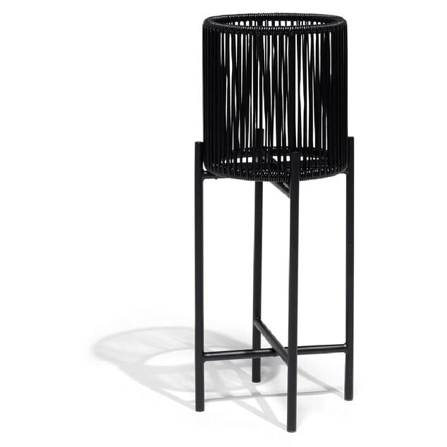 Porte-plante filaire sur pieds Urban m&eacute;tal et plastique noir &Oslash;27xH70cm