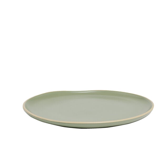 Assiette plate en faïence vert Ø27xH1,7cm