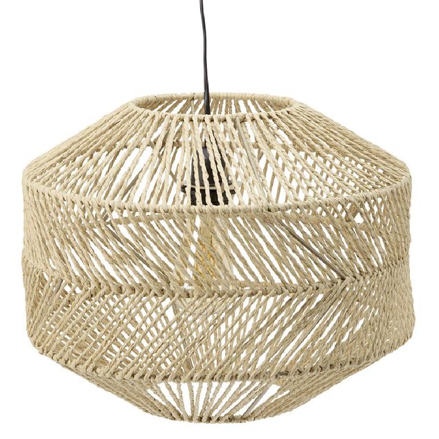 Luminaire &agrave; suspension filaire cordelette effet naturel &Oslash;38xH30cm