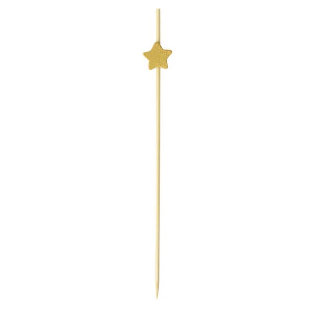 Pique ap&eacute;ritive X20 pcs en bambou L21X12X2 cm (3 designs assortis)