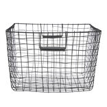 Panière en métal filaire noir 38x38xH25cm