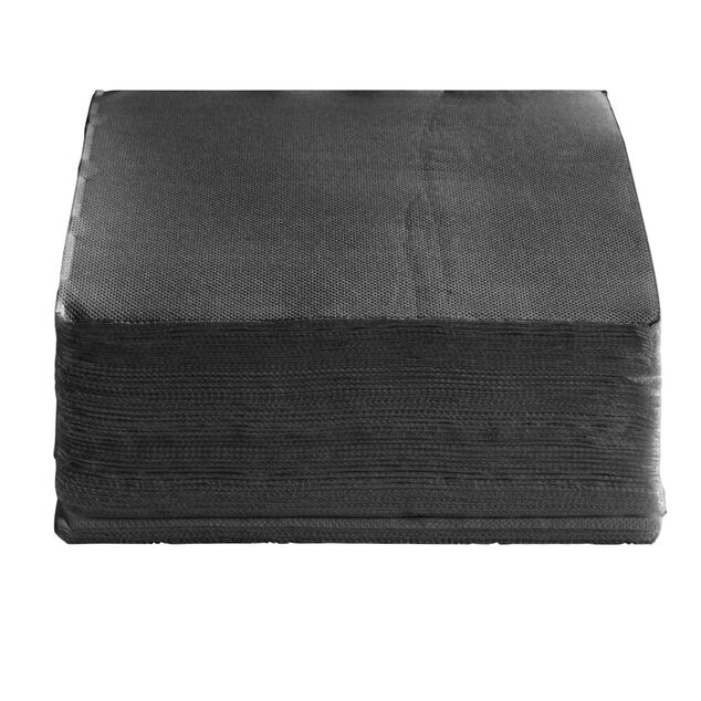 Serviette carr&eacute;e noire Tex Touch 2 plis en papier x40