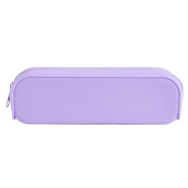 Trousse silicone couleur unie 20x5xH6cm (2 mod&egrave;les bleu ou violet)