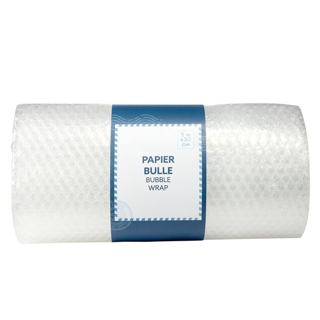 Papier bulle transparent 30cm rouleau 5m