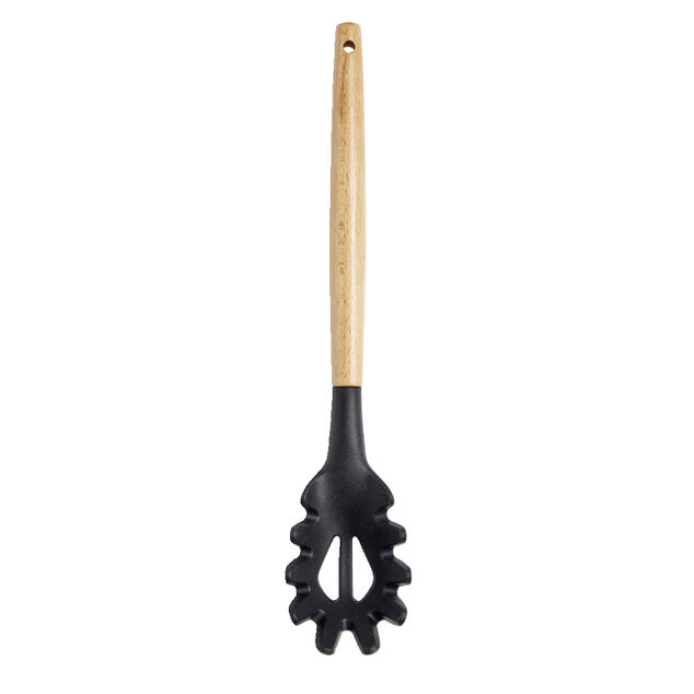 Cuill&egrave;re &agrave; spaghetti en silicone avec manche en bois L.31cm