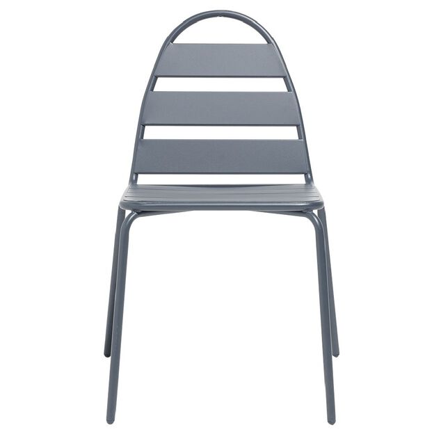 Chaise de jardin Fun m&eacute;tal gris 58x45xH82cm