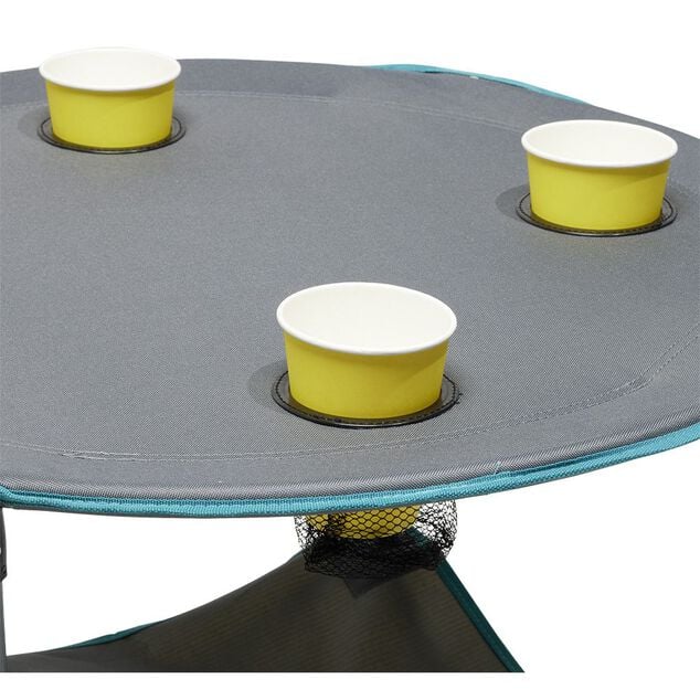 Table de camping pliable avec 4 porte-gobelets &Oslash;70xH.60 cm