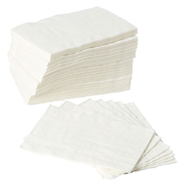 Serviette en papier uni blanc x100
