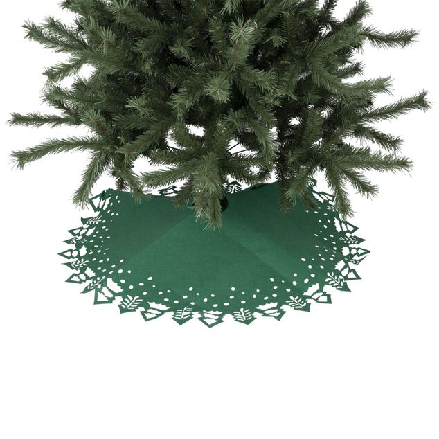 Tour de sapin feutrine motifs ajour&eacute;s &Oslash;1m - 2 mod&egrave;les rouge ou vert