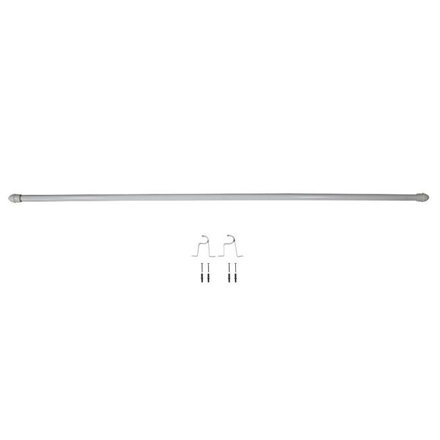 Tringle &agrave; rideau Extensible 85-135 cm Bistrot embout rond blanc