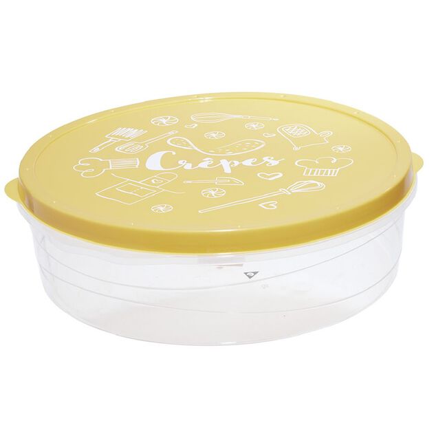 Boîte à crêpes ronde avec couvercle imprimé motif cuisine Ø28xH9 cm