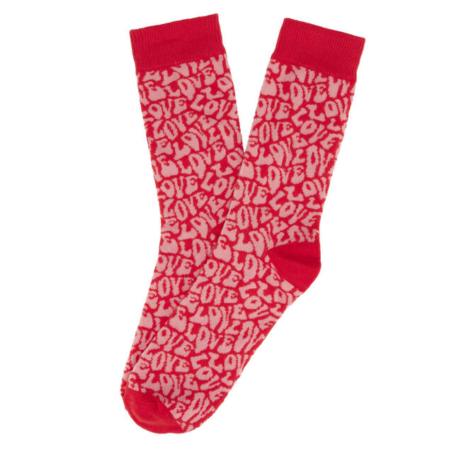 Coffret cadeau mug fa&iuml;ence LOVE et 1 paire de chaussettes assorties