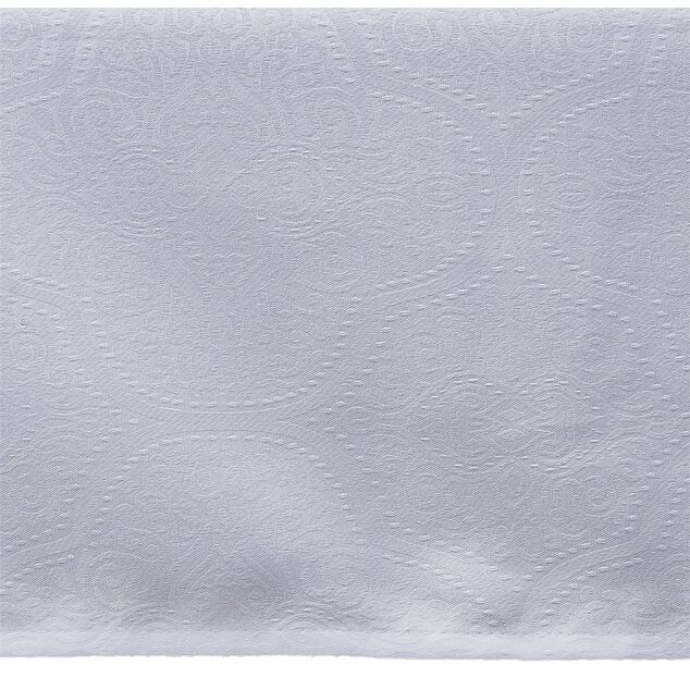 Nappe jacquard blanche motif arabesque L 250 cm