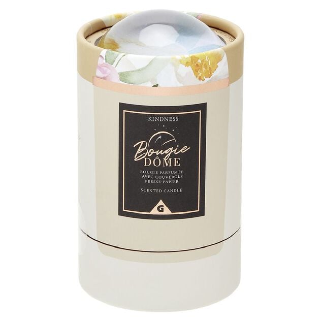 Bougie dans pot avec couvercle d&ocirc;me en cristal assorti