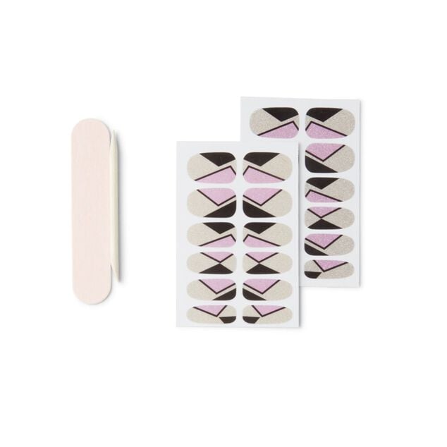 Lot de 24 autocollants vernis à ongles imprimés 5 coloris