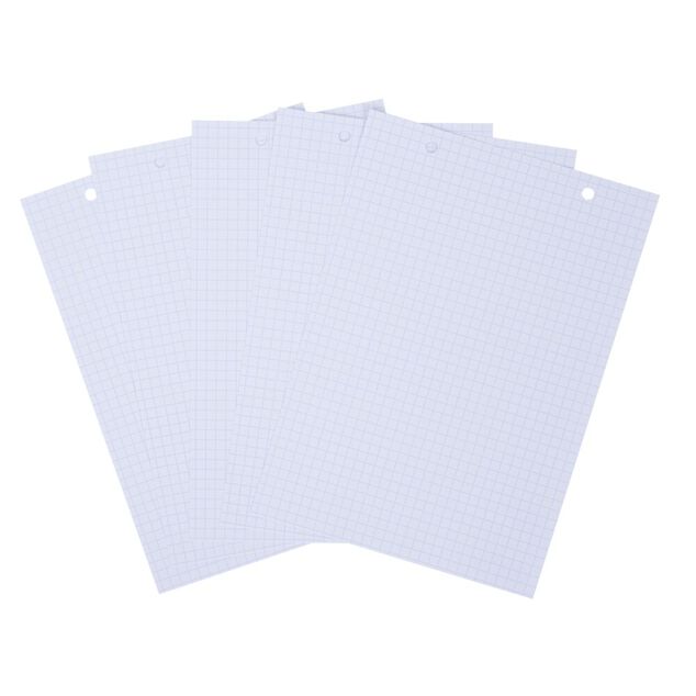 Fiche bristol perfor&eacute;e petits carreaux 14,8x21cm x50