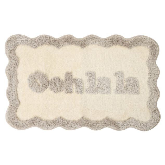 Tapis de bain Oohlala tissu bouclette beige 50x80cm