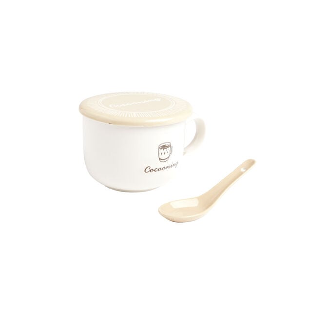 Bol jumbo 62cl avec cuill&egrave;re et couvercle cocooning