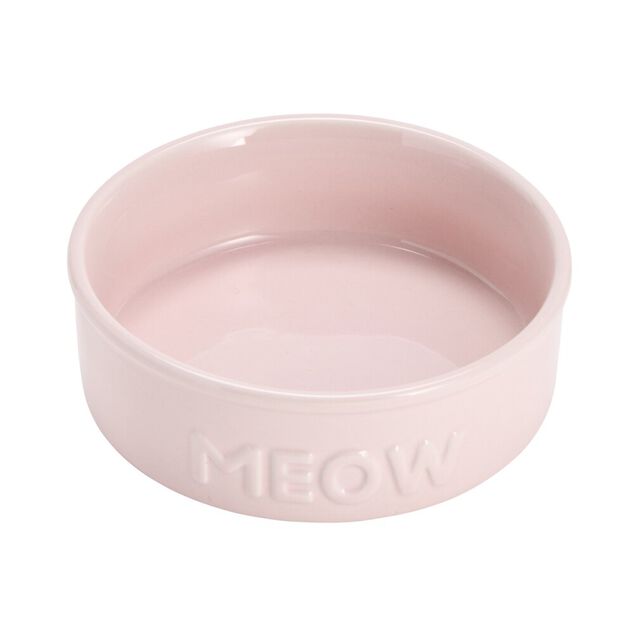 Gamelle c&eacute;ramique rose Cute Poesy Meow &Oslash;15x5cm