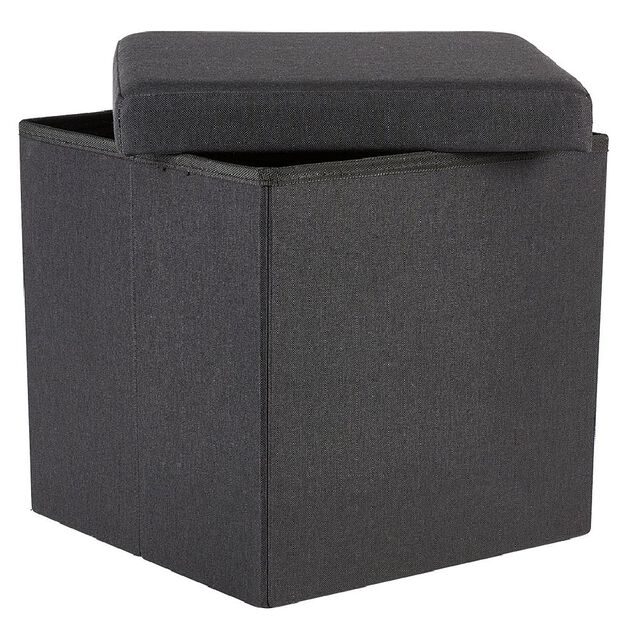 Coffre pouf Clara Noir - L38 x P38 x H37,5 cm