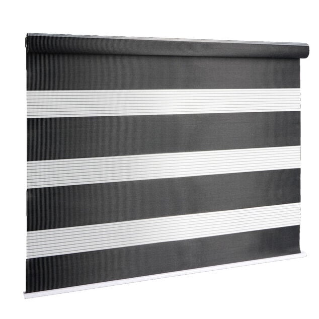 Store enrouleur avec ou sans per&ccedil;age jour nuit noir 60x160cm