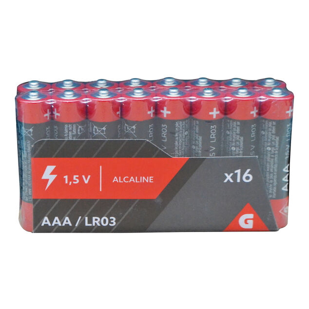 Pile alcaline LR03 AAA 1,5V x16