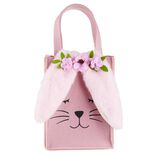 Panier d&eacute;cor P&acirc;ques oreille lapin et fleur en feutrine &Oslash;15xH20cm (2 mod&egrave;les)