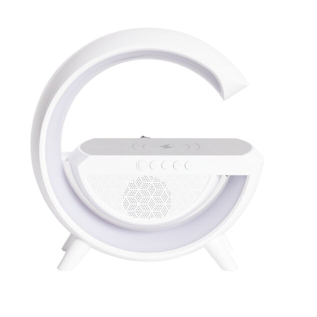 Enceinte multifonction forme G lampe et chargeur &agrave; induction