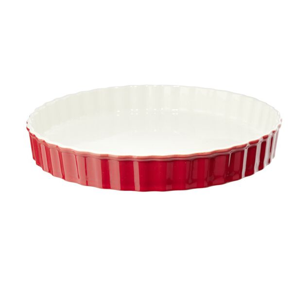 Plat &agrave; tarte en c&eacute;ramique contour color&eacute; &Oslash;27xH4cm (3 mod&egrave;les)