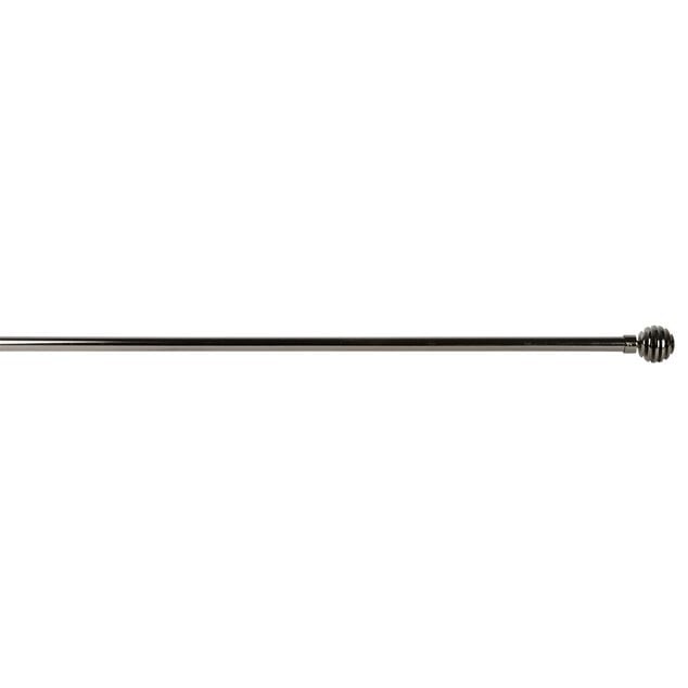 Tringle &agrave; rideau extensible 120-210 cm embout boule stri&eacute; noir