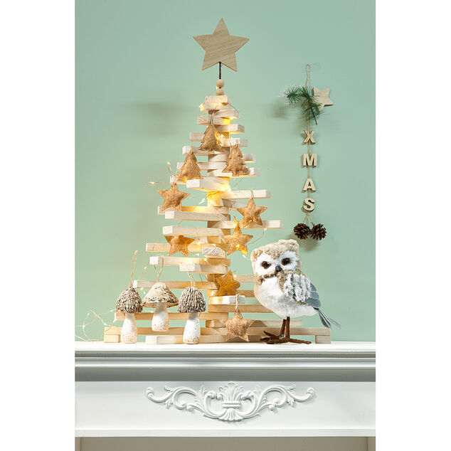 Sapin Noël bois amovible H. 71 cm