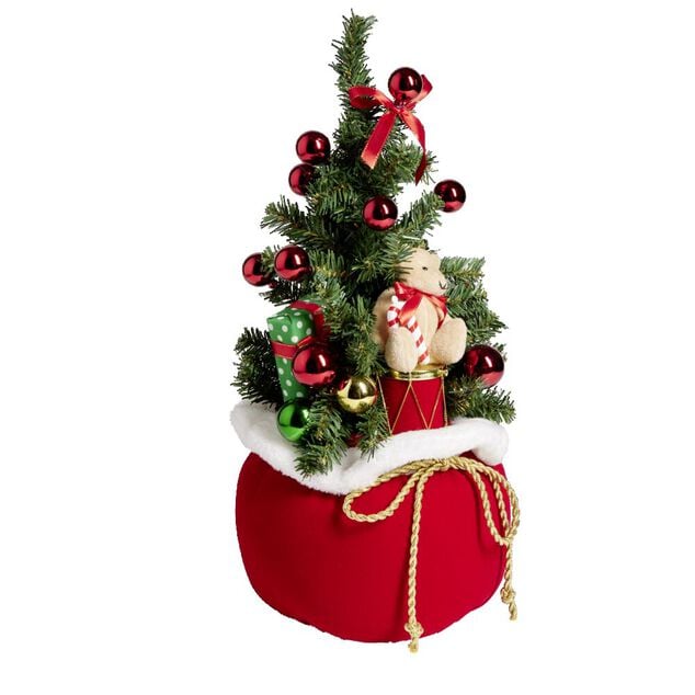 Sapin artificiel dans hotte &agrave; poser H50cm