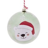 Boule de Noël fantaisie à suspendre plastique décoré Ø8cm (3 modèles)