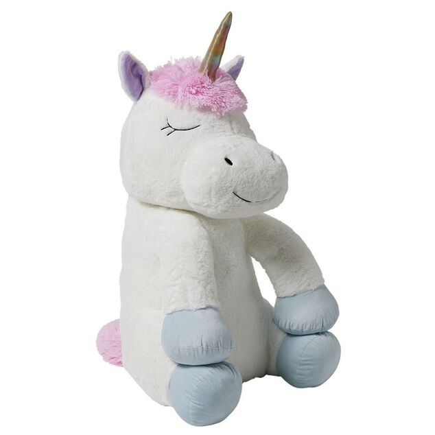 Peluche licorne polyester 80x65x65cm blanc