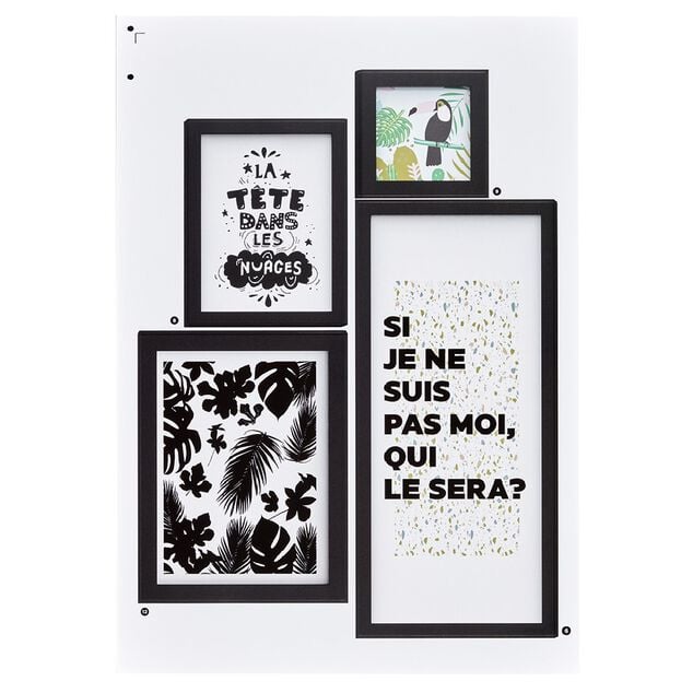 Kit 17 stickers d&eacute;co effet cadre noir