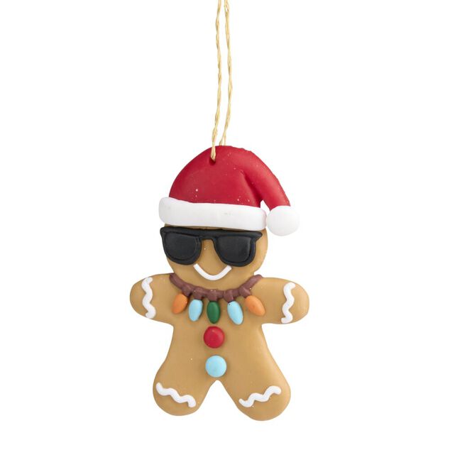 Personnage de No&euml;l fun en argile &agrave; suspendre H10cm (3 mod&egrave;les)