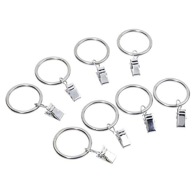 Anneau &agrave; pince gris chrom&eacute; x8